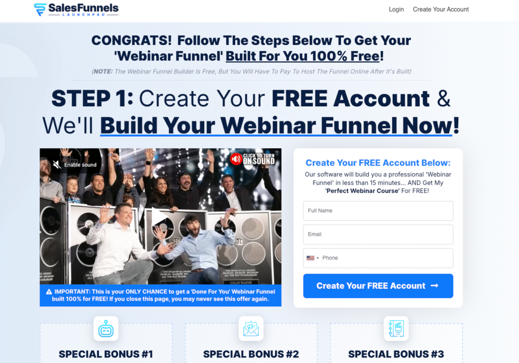 AI Webinar Funnel Builder + Click Funnels Trial